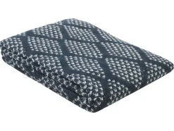 Plaid Oyace - Acryl En Wol - 130 X 170 Cm - Ivoor En Blauw