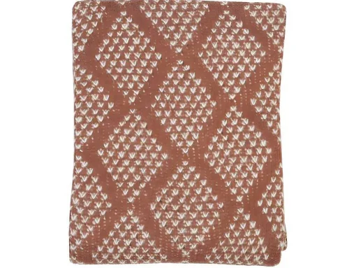 Plaid Oyace - Acryl En Wol - 130 X 170 Cm - Ivoor En Rood