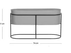 Plantenbak Voor Binnen Op Poten - L74 X H40 Cm - Metaal - Lichtgrijs - Ravina