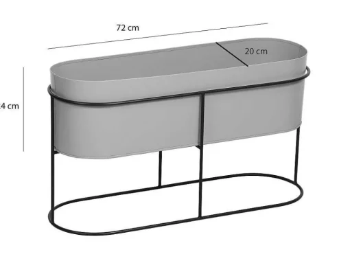 Plantenbak Voor Binnen Op Poten - L74 X H40 Cm - Metaal - Lichtgrijs - Ravina