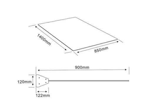 Platte Deurluifel Van Aluminium 140 X 90 Cm Met Ledverlichting - Luxama