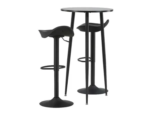Plaza Barmeubelset Bartafel Zwart En 2 Adesto Barstoelen Zwart.