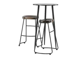Plaza Barmeubelset Bartafel Zwart En 2 Ozark Barstoelen Naturel.
