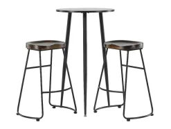 Plaza Barmeubelset Bartafel Zwart En 2 Ozark Barstoelen Naturel.