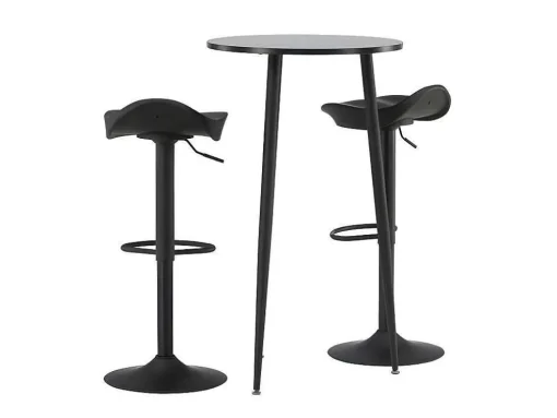 Plaza Barmeubelset Bartafel Zwart En 2 Adesto Barstoelen Zwart.