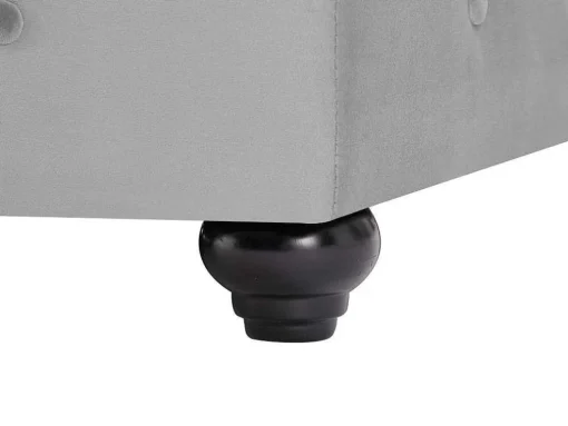 Poef Met Opbergruimte Van Lichtgrijs Velours Chesterfield
