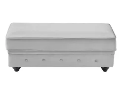 Poef Met Opbergruimte Van Lichtgrijs Velours Chesterfield