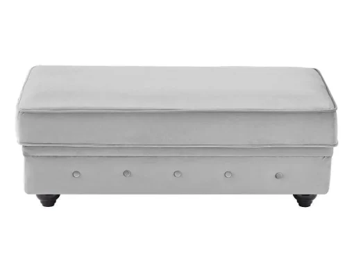 Poef Met Opbergruimte Van Lichtgrijs Velours Chesterfield
