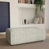 Poef Van Beige Ribfluweel Amelia