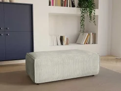 Poef Van Beige Ribfluweel Amelia