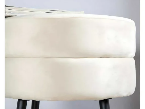 Pot Poef O40Cm Velours Beige.