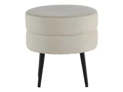 Pot Poef O40Cm Velours Beige.