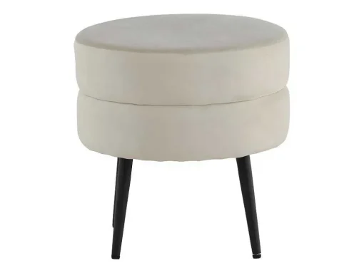Pot Poef O40Cm Velours Beige.
