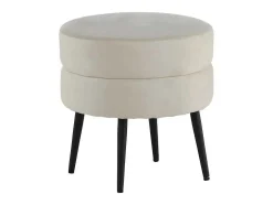 Pot Poef O40Cm Velours Beige.
