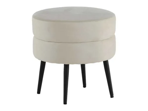 Pot Poef O40Cm Velours Beige.