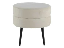 Pot Poef O40Cm Velours Beige.