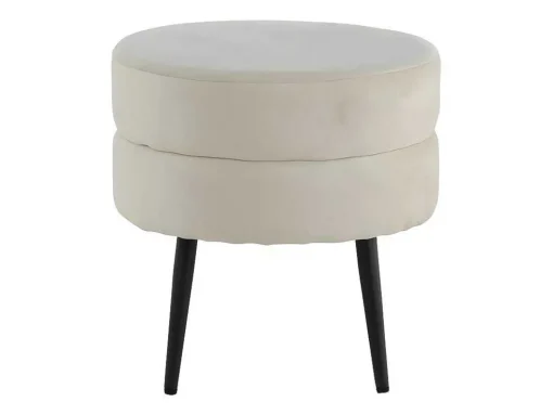 Pot Poef O40Cm Velours Beige.