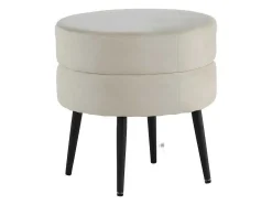 Pot Poef O40Cm Velours Beige.
