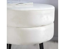 Pot Poef O40Cm Velours Beige.
