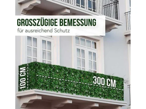 Privacyscherm Balkon N77 Ii Blad, 300X100Cm Donker Blad