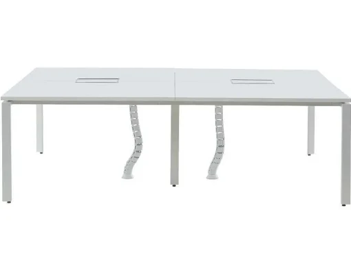Professioneel Bureau Voor 4 Personen - Wit - L120 Cm - Downtown