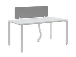 Professioneel Bureau Voor 1 Persoon - Wit - L160 Cm - Met Afscheiding - Downtown