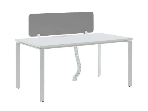 Professioneel Bureau Voor 1 Persoon - Wit - L160 Cm - Met Afscheiding - Downtown