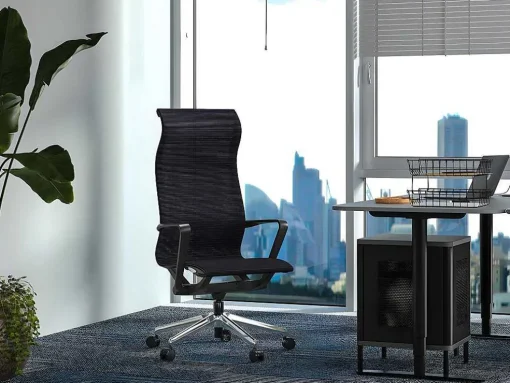 Professionele Bureaustoel - Stof - Zwart - Ladefense