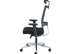 Professionele Ergonomische Bureaustoel - Met Hoofdsteun - Stof - Zwart - Wallstreet