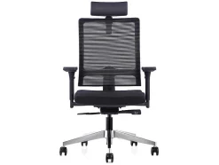 Professionele Ergonomische Bureaustoel - Met Hoofdsteun - Stof - Zwart - Wallstreet