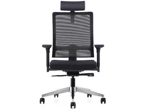 Professionele Ergonomische Bureaustoel - Met Hoofdsteun - Stof - Zwart - Wallstreet