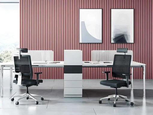 Professionele Ergonomische Bureaustoel - Met Hoofdsteun - Stof - Zwart - Wallstreet