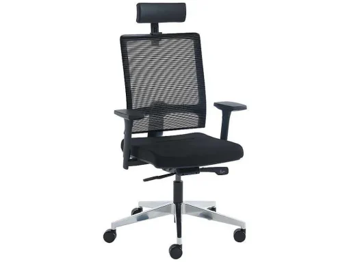 Professionele Ergonomische Bureaustoel - Met Hoofdsteun - Stof - Zwart - Wallstreet