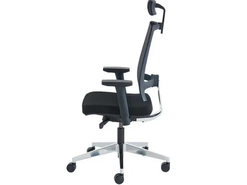 Professionele Ergonomische Bureaustoel - Met Hoofdsteun - Stof - Zwart - Wallstreet