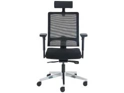 Professionele Ergonomische Bureaustoel - Met Hoofdsteun - Stof - Zwart - Wallstreet