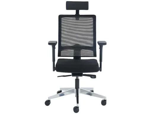 Professionele Ergonomische Bureaustoel - Met Hoofdsteun - Stof - Zwart - Wallstreet