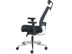 Professionele Ergonomische Bureaustoel - Met Hoofdsteun - Stof - Zwart - Wallstreet