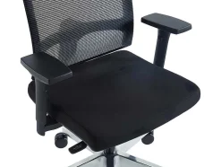 Professionele Ergonomische Bureaustoel - Met Hoofdsteun - Stof - Zwart - Wallstreet