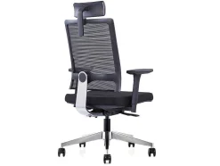 Professionele Ergonomische Bureaustoel - Met Hoofdsteun - Stof - Zwart - Wallstreet
