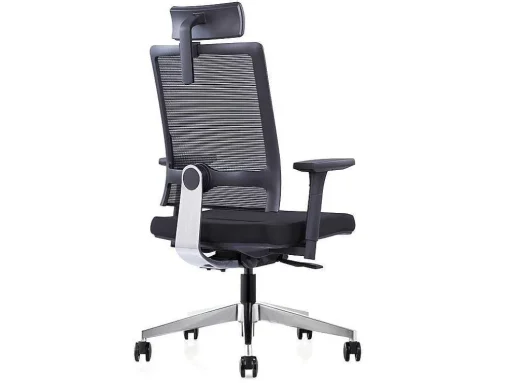 Professionele Ergonomische Bureaustoel - Met Hoofdsteun - Stof - Zwart - Wallstreet