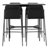 Rax Barmeubelset Bartafel Zwart En 4 Tvist Barstoelen Zwart.