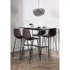 Rax Barmeubelset Bartafel Zwart En 4 Alexi Barstoelen Bruin.