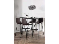 Rax Barmeubelset Bartafel Zwart En 4 Alexi Barstoelen Bruin.