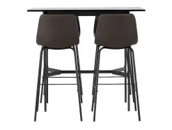 Rax Barmeubelset Bartafel Zwart En 4 Alexi Barstoelen Bruin.