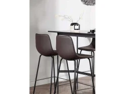 Rax Barmeubelset Bartafel Zwart En 4 Alexi Barstoelen Bruin.