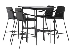 Rax Barmeubelset Bartafel Zwart En 4 Tvist Barstoelen Zwart.