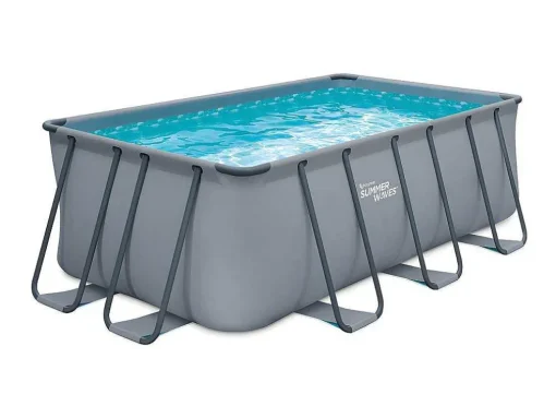 Rechthoekig Buisvormig Zwembad Met Patroonfilterpomp - L396 X B213 X H122 Cm - Antraciet - Bantayan