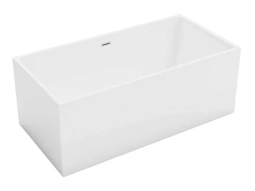 Rechthoekig Halfvrijstaand Bad - 248 L - 170 X 80 X 58 Cm - Wit - Acryl - Pikaia