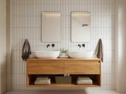 Rechthoekige Badkamerspiegel Met Gouden Contour - 50 X 80 Cm - Demetria