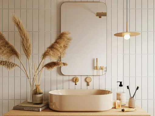 Rechthoekige Badkamerspiegel Met Gouden Contour - 50 X 80 Cm - Demetria